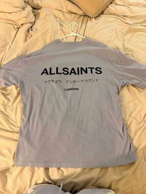 All Saints blue Short-Sleeve Logo Tee